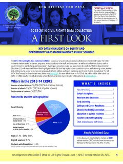 2013-14 Civil Rights Data Collection: A First Look - ed