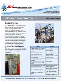 JDV SHAFTLESS CONVEYOR Solids Handling Products