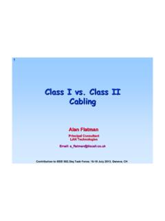 Class I vs. Class II Cabling - IEEE 802