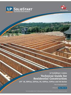LP SolidStart I-Joists Technical Guide for Residential ...