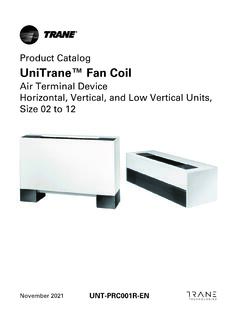 Product Catalog UniTrane™ Fan Coil