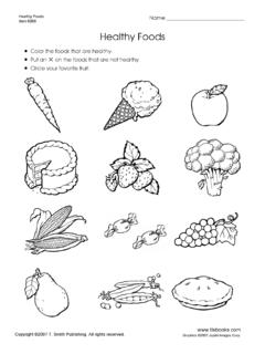 Health Foods Worksheet - Free Printable …