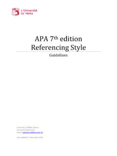 APA Style, 7 edition - UM