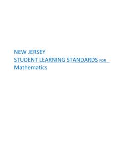 New Jersey Student Learning Standards for Mathematics