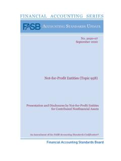 Not-for-Profit Entities (Topic 958) - FASB