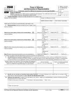 Form 2848 Power of Attorney For IRS Use Only …