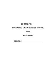 CG-550/L4/GH OPERATING &amp; MAINTENANCE MANUAL WITH …
