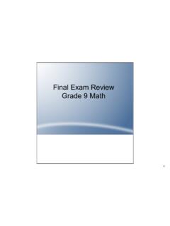 Final Exam Review Grade 9 Math - Mr. Engels Math Class