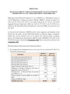 PRESS NOTE RETAIL ELECTRICITY TARIFF OF …