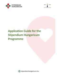 Application Guide for the Stipendium Hungaricum Programme
