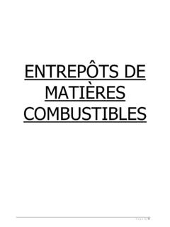 ENTREP&#212;TS DE MATI&#200;RES COMBUSTIBLES