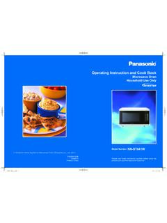 Operating Instruction and Cook Book - Panasonic
