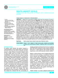 DEATH ANXIETY SCALE; - World Health Organization