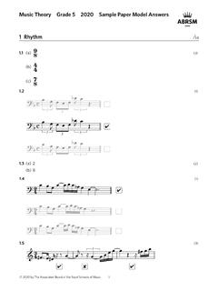 Music Theory Grade 5 2020 Sample Paper Model Answers 1 ...