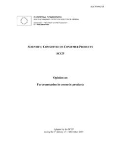 SCIENTIFIC COMMITTEE ON CONSUMER PRODUCTS
