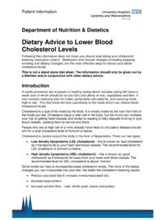 Dietary Advice to Lower Blood Cholesterol Levels
