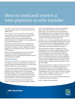 How to send and receive a wire payment or ... - RBC Royal Bank