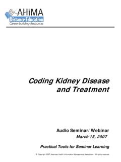 Coding Kidney Disease and Treatment - AHIMA
