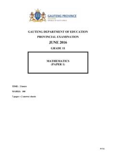 GAUTENG DEPARTMENT OF EDUCATION …