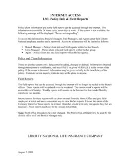 INTERNET ACCESS LNL Policy Info &amp; Field Reports