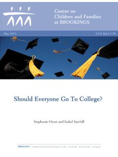 Should Everyone Go To College? - Brookings Institution