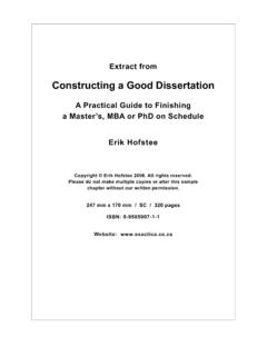 Constructing a Good Dissertation - Exactica