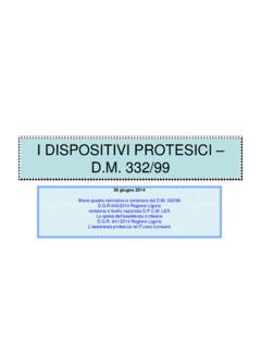 I DISPOSITIVI PROTESICI – D.M. 332/99