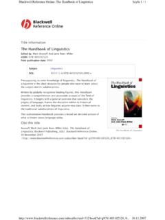 The Handbook of LinguisticsThe Handbook of …