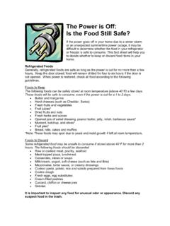 The Power is Off: Is the Food Still Safe - UW Food Safety ...