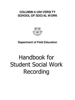 Handbook for Student Social Work Recording