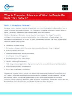 What is Computer Science and What do People Do Once …