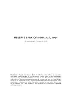 RESERVE BANK OF INDIA ACT, 1934
