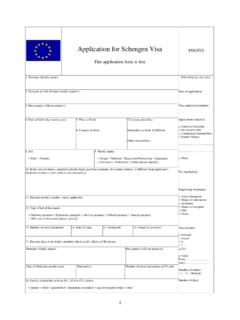 Application for Schengen Visa PHOTO 1. OR OFFICIAL USE …