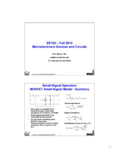 EE105 – Fall 2014 Microelectronic Devices and Circuits