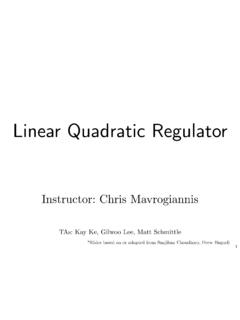 Linear Quadratic Regulator - University of Washington