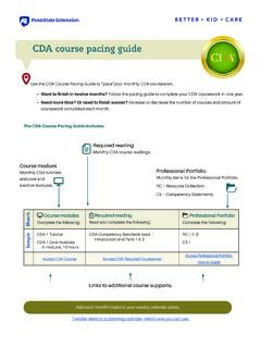 CDA Course Pacing Guide - Pennsylvania State University