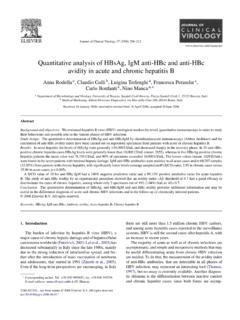 Quantitative analysis of HBsAg, IgM anti-HBc and …