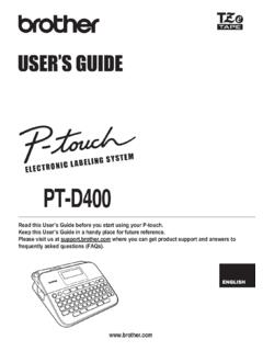 USER’S GUIDE PT-D400 - Brother