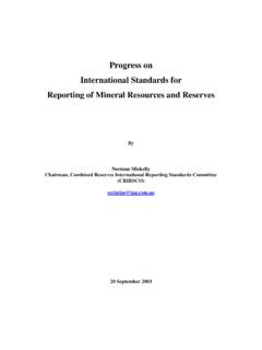 Mineral Resources and Mineral Reserves - CRIRSCO