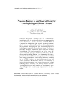 Preparing Teachers to Use Universal Design for Learning …