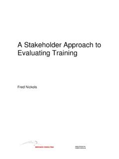 A Stakeholder Approach to Evaluating Training