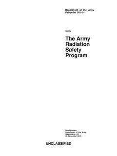 Safety The Army Radiation Safety Program