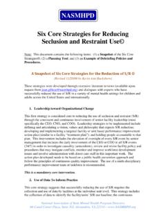 NASMHPD Six Core Strategies for Reducing Seclusion and ...