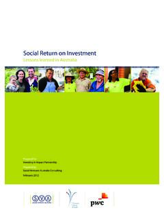 Social Return on Investment - Social Ventures …