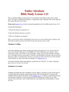Father Abraham Bible Study Lesson 1