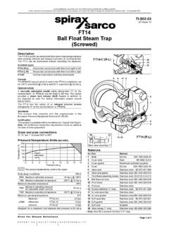 FT14 Ball Float Steam Trap (Screwed) - Spirax Sarco