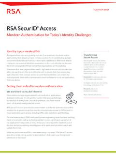 SOLUTION BRIEF RSA SECURID ACCESS - rsa.com