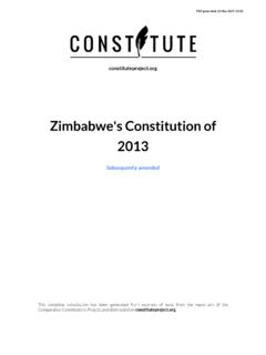 Zimbabwe's Constitution of 2013