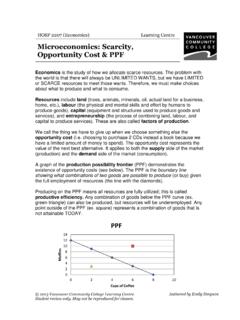 Microeconomics: Scarcity, Opportunity Cost &amp; PPF