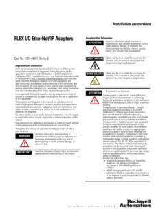 FLEX I/O EtherNet/IP Adapters Important User …